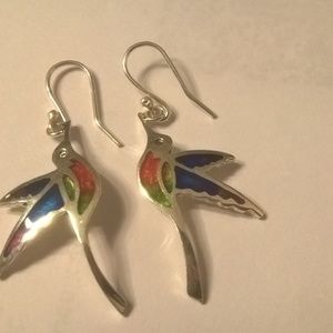 Fine .925 Sterling Silver Earrings "COLIBRI"